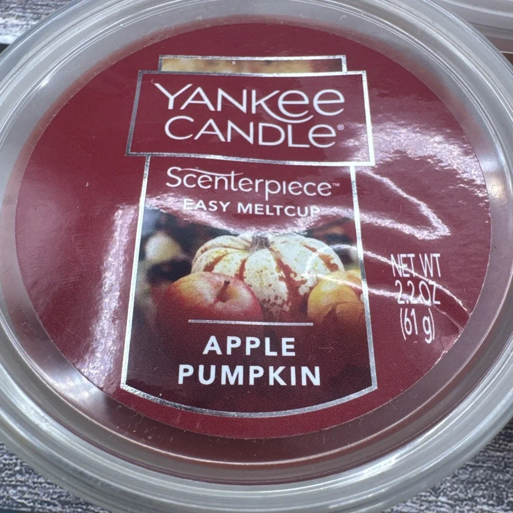 Lot 3 new Yankee Candle scenterpiece easy meltcups  scented wax Apple Pumpkin